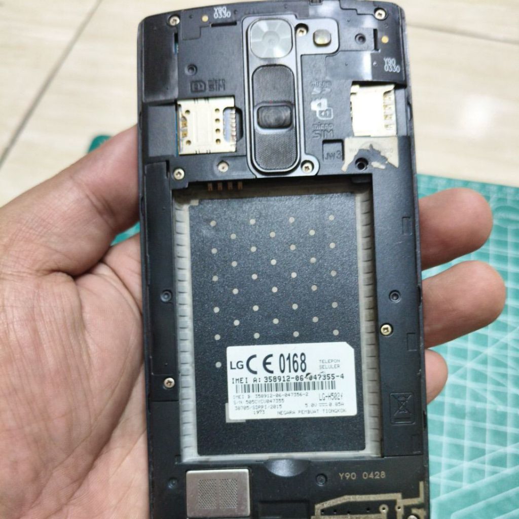 bahan mesin nyala lg h502f minus lcd pecah