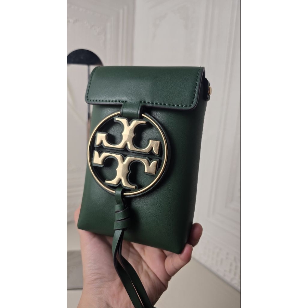 TB TE BE Miller Metal Logo Sling Phone Bag Dark Green