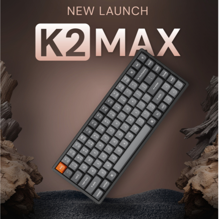 Keychron K2 Max QMK 75% Layout Wireless Mechanical Keyboard Hot-swappable Switch RGB Backlight Alumi