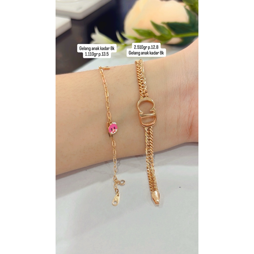 gelang emas kadar 375%