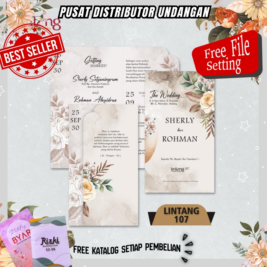 Blangko Undangan Lintang 107 | undangan nikah | undangan mewah | blangko undangan | undangan tebal
