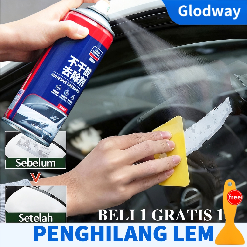 [BELI 1 GRATIS 1] Gratis Promo Glodway Kaca Bekas Sisa Lem Remover Car Pembersih Spray Anti Jamur Gl