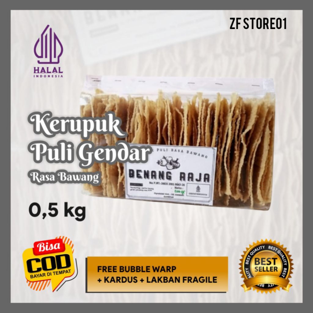 Krupuk Puli Mentah Rasa Bawang Kerupuk Gendar Mentah Benang Raja 500gr