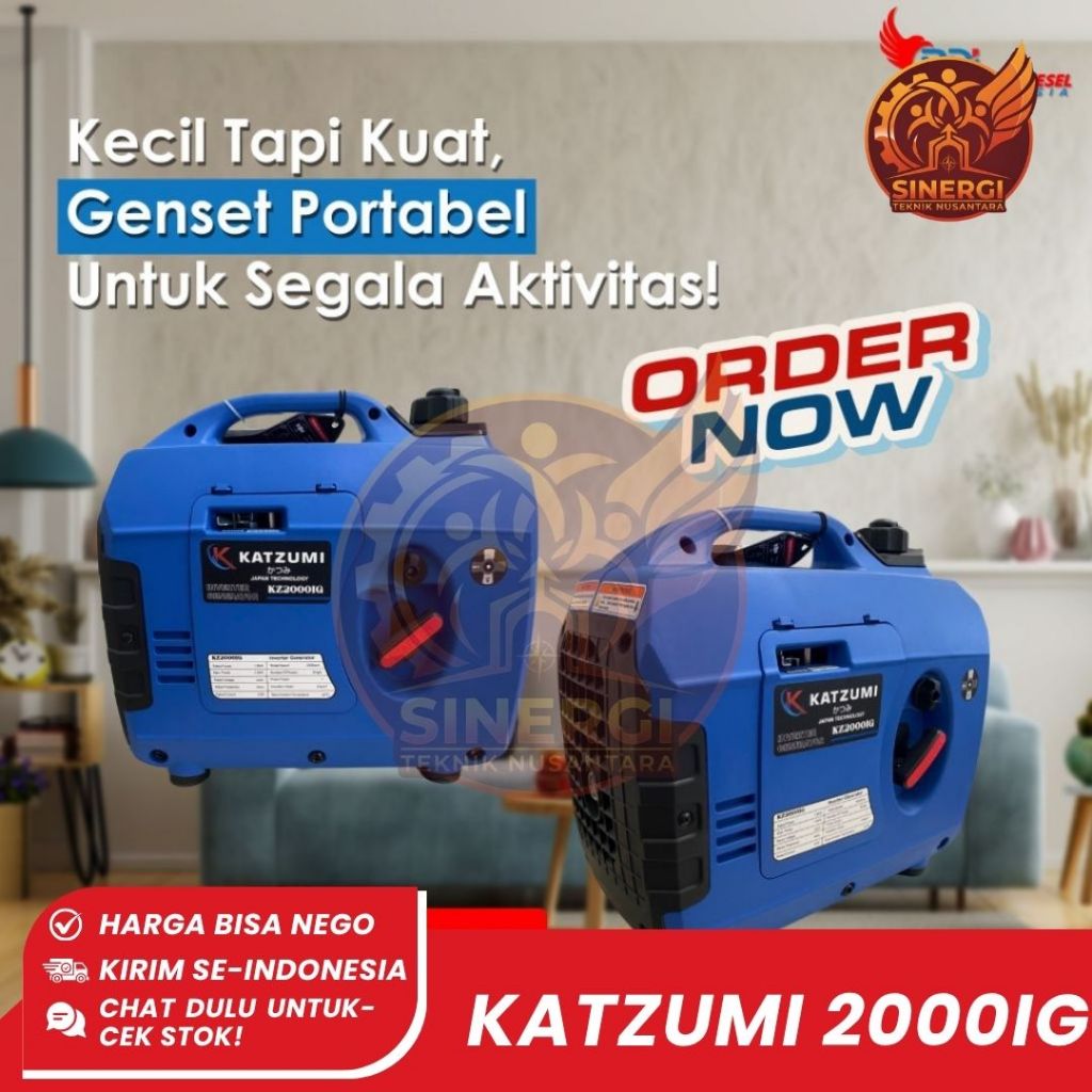 Genset Inverter KATZUMI KZ 2000IG | 1500 Watt Bensin | Silent & Hemat | 1 Phase 220V