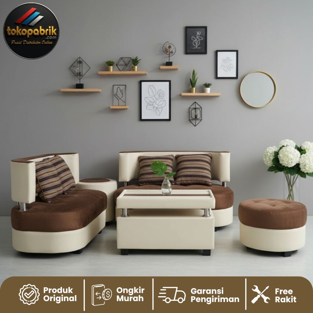 Sofa Jasmin Puk-puk tipe  221 / Sofa Tamu Minimalis Modern Bahan Midili dan Oscar Sofa Murah Bandung