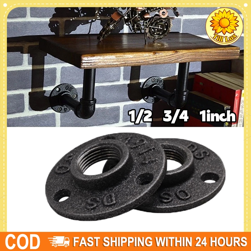 Flens Besi Cor 1/2 3/4 1 Inch - Fitting Pipa Drat Industri Dinding Lantai Antik