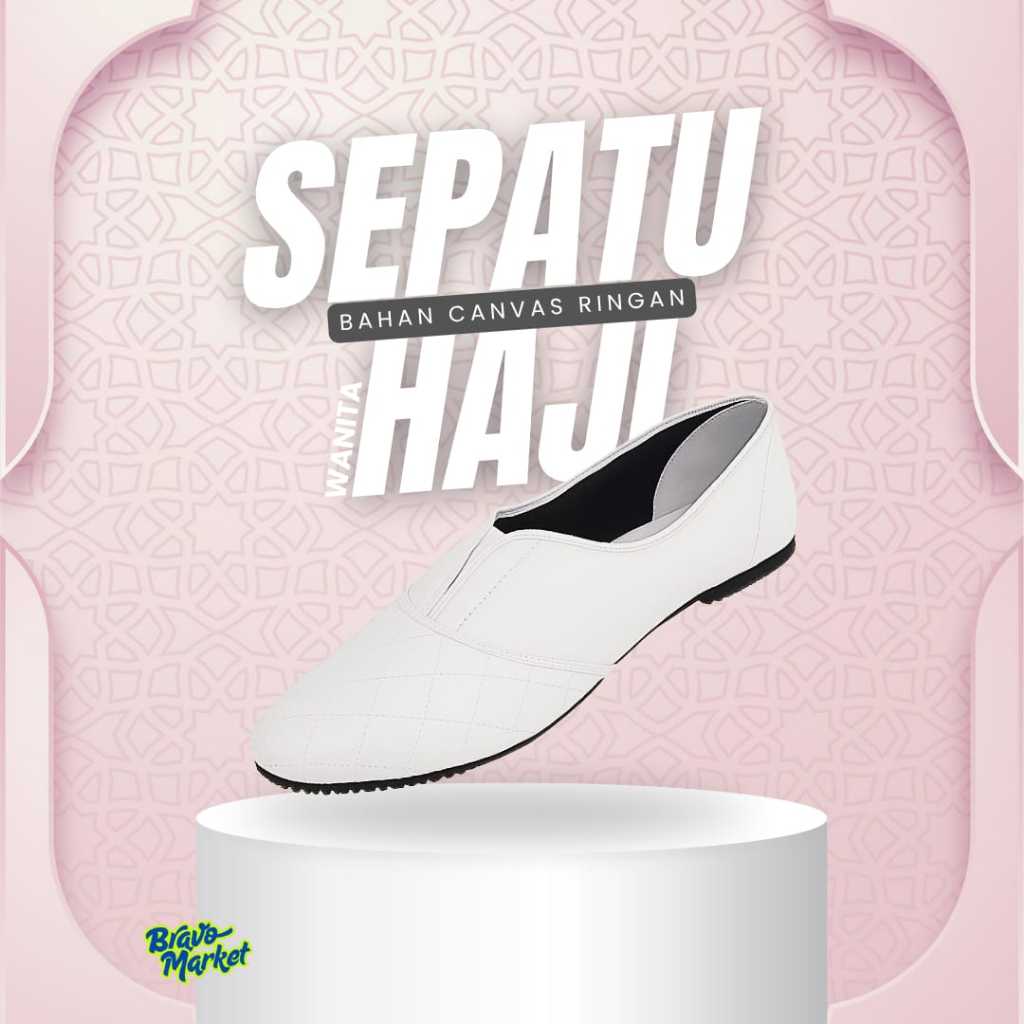 SEPATU HAJI WANITA SEPATU THAWAF SEPATU HAJI SEPATU UMRAH FLAT SHOES SEPATU PUTIH SEPATU FLAT SEPATU