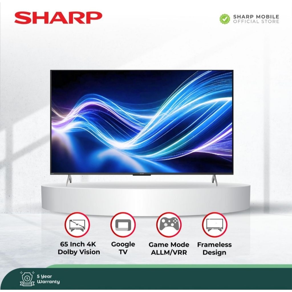 TV LED SHARP 65INCH GOOGLE TV 4K 4T-C65HJ6000I FRAMELESS TV SHARP 65INCH GOOGLE TV
