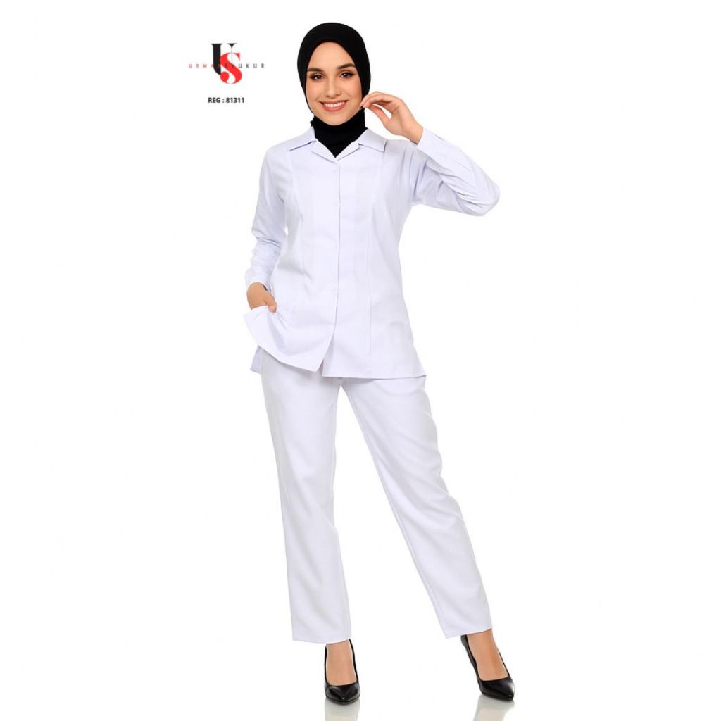 BAJU DINAS PUTIH WANITA BAJU PUTIH GURU ASN PERAWAT BAJU PUTIH JUMBO FORMAL