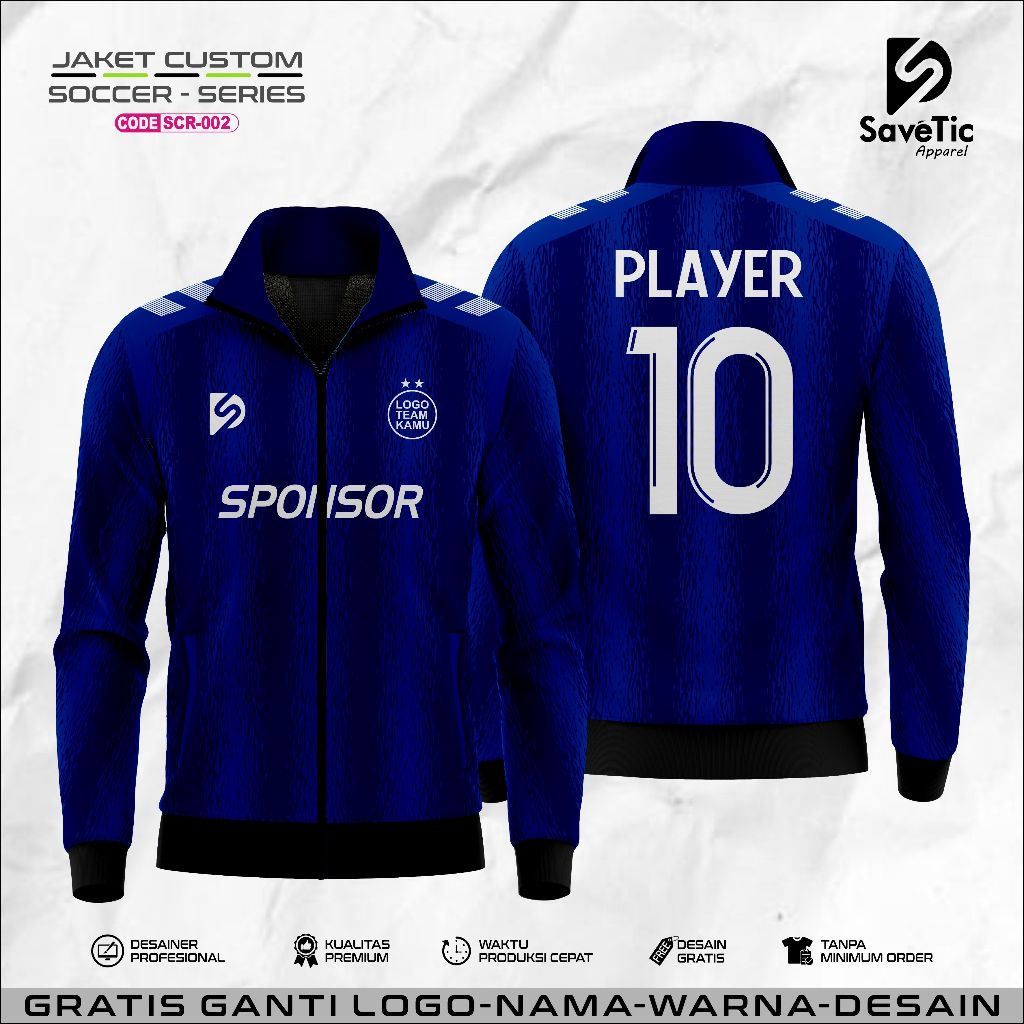 Jaket Soccer Full Printing Sublim/Jaket Custom Soccer/Jaket Olahraga bola futsal Unisex