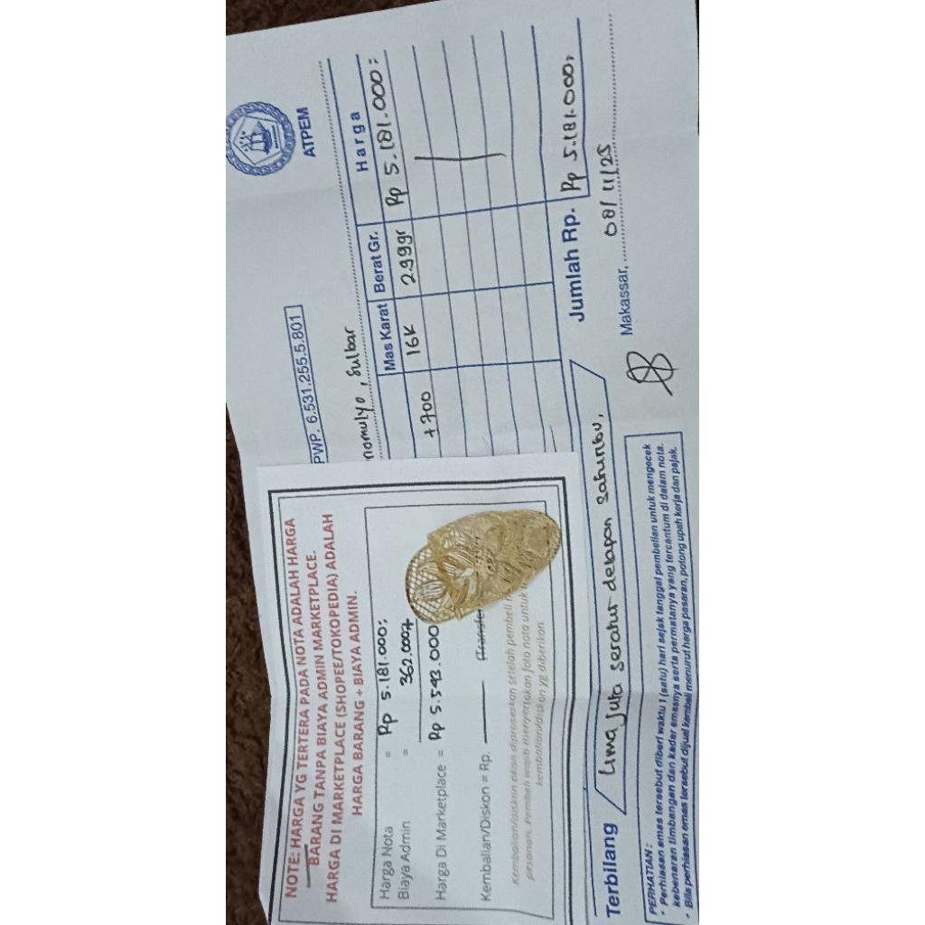 cincin emas asli kadar 700