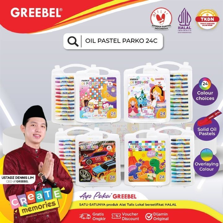 Crayon Oil Pastel Krayon Waterproof Greebel Parko Montana Vtro Banyak warna 18 24 36