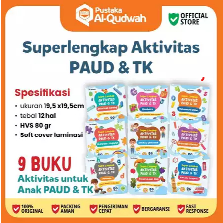 Super Lengkap Aktivitas Anak Paud dan TK - Paket Eksklusif 9 Buku Anak - Buku Aktivitas Anak Lengkap