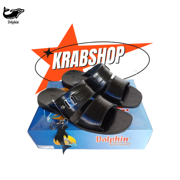 Dolphin Sandal Pria Wanita Kulit Asli TPR Anti-Slip Dolphin Sandal Pria Original