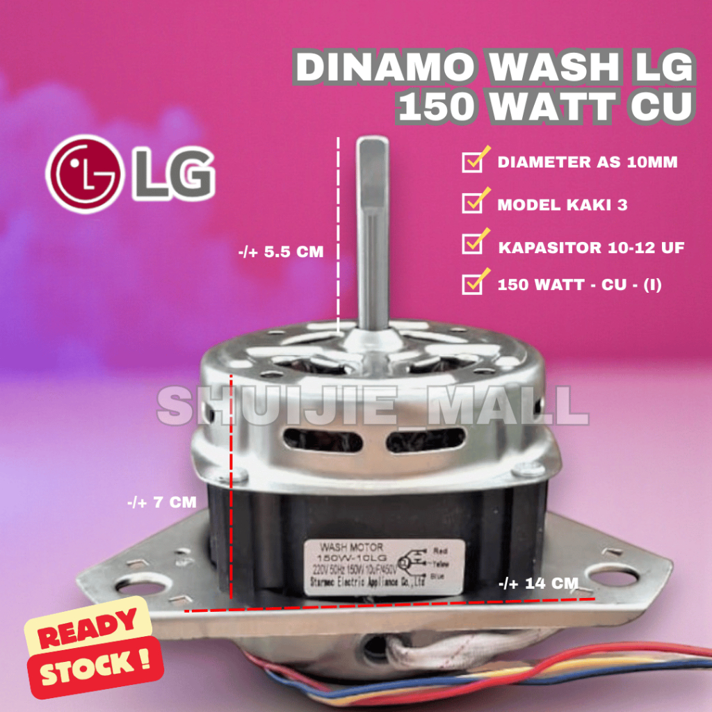 Dinamo Mesin Cuci 1 Tabung ARASHI 100 WATT / DINAMO MESIN CUCI 1 TABUNG TOP LOADING KAPASITAS 6 KG A