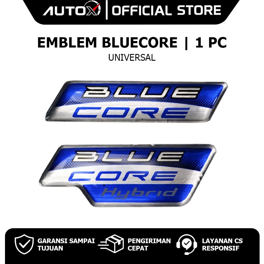 1 PC Emblem Bluecore Universal Semua Jenis Motor Mio M3 & Mio S & Fino 125 & Soul GT & NMAX & Aerox 