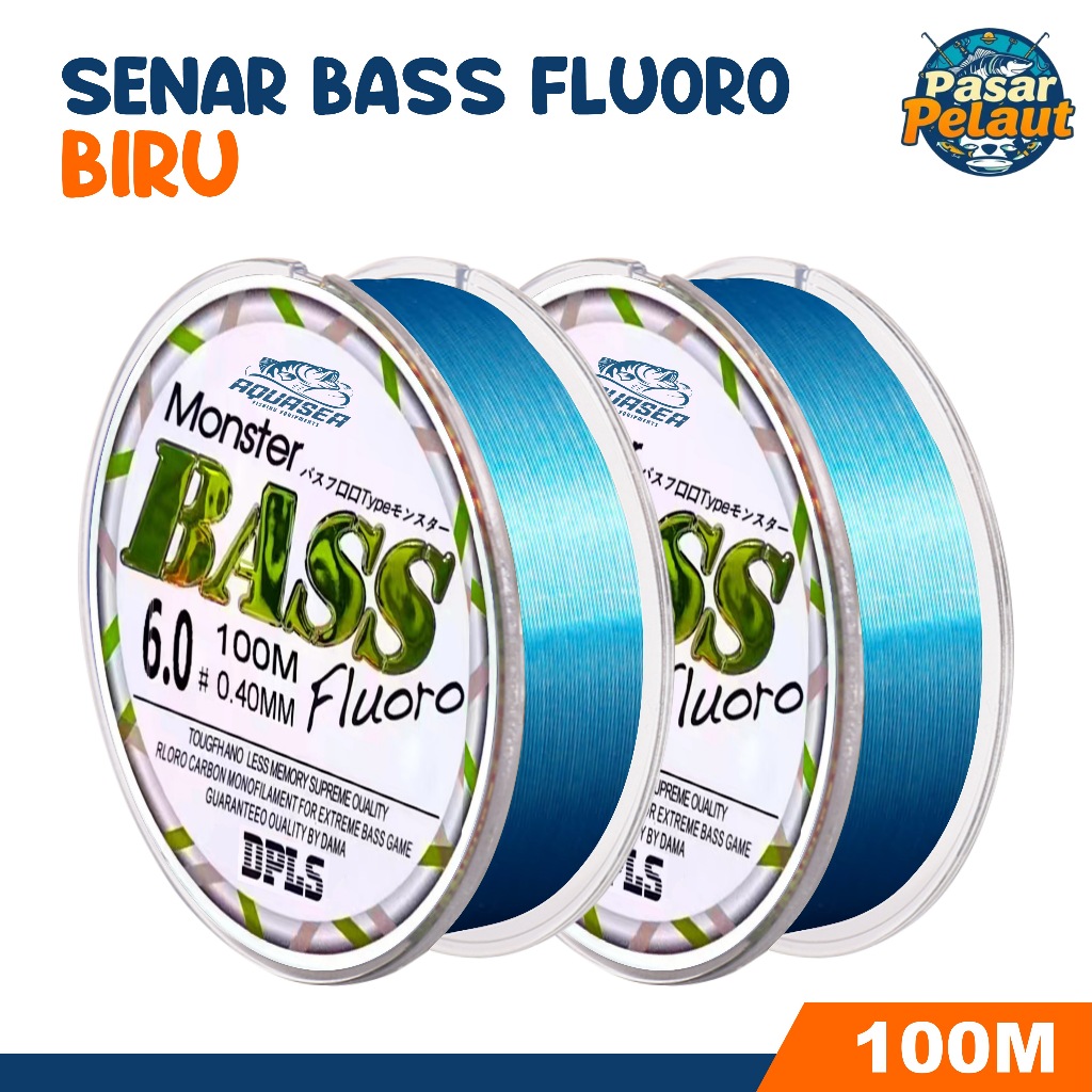 PASAR PELAUT Tali Pancing  Bass FLUOROCARBON 100M Warna Biru Senar Pancing Fishing StrengthSangat ku