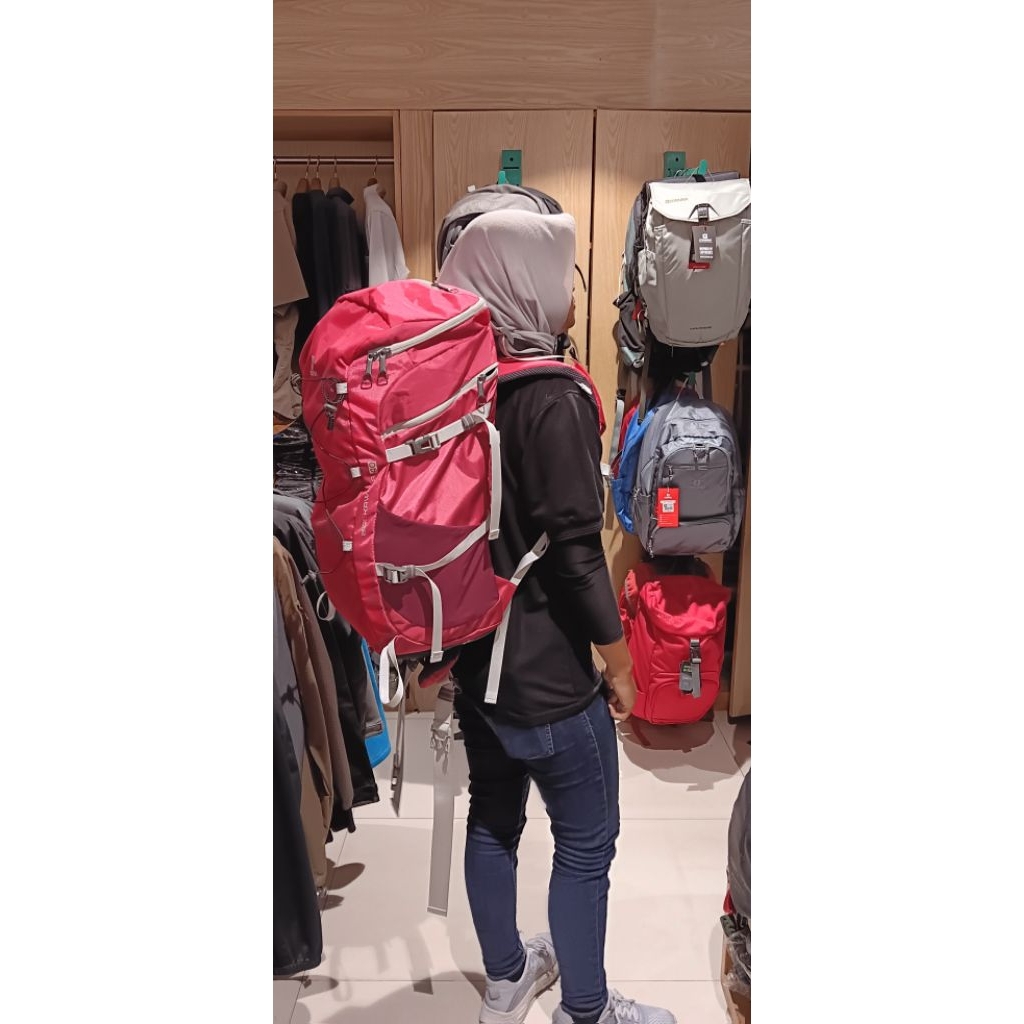 pojokevian72- Tas Carrier Ransel Gunung Consina Biri Kawera Hiking Travel Bag 40L- Magenta ( Origina