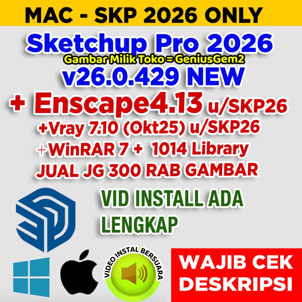 Sketchup Pro 2026 2025+Vray +Enscape