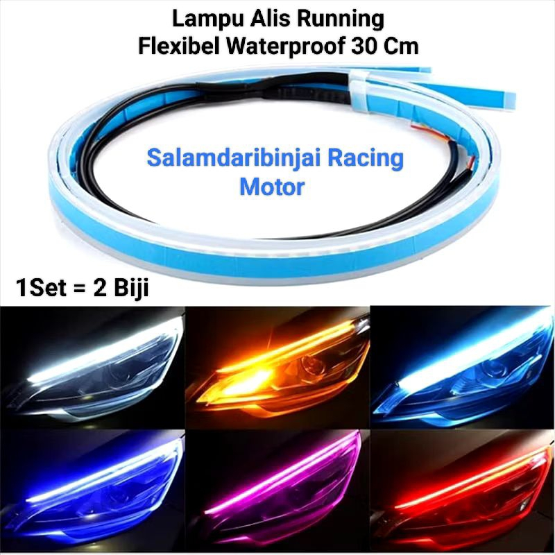 [spin-R] Lampu Alis Alis Lampu 30 Cm 2 Mode Running Isi 2 Aerox,Vario,Nmax,Pcx,Cbr150r,R15,Ninja Dan