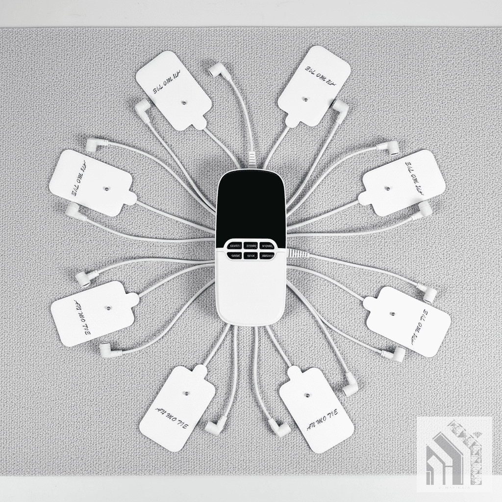 Alat terapi Elektrik Akupuntur relaksasi  Tempel perekat kuat TENS EMS 8 Mode 8 Pad anti pegal linu