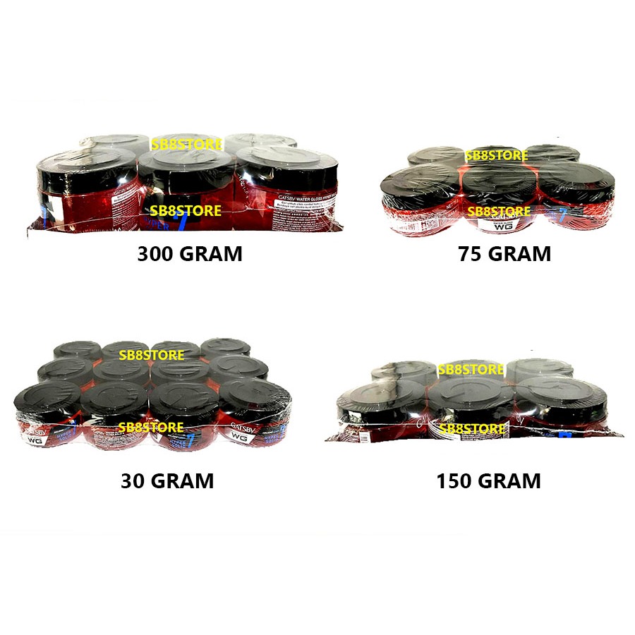 [6 PCS/12 PCS] GATSBY Water Gloss MERAH/KUNING 30 GR/75 GR/150 GR