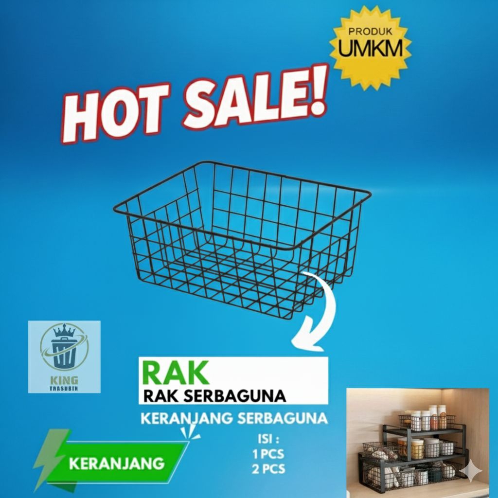 Keranjang Besi Serba Guna Ukuran 22X12X28