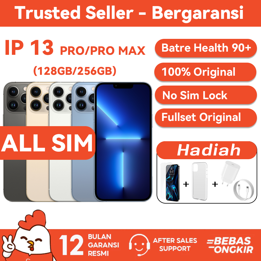 IPHONE 13 PRO - 13 PRO MAX 128GB/256GB FULLSET MULUS IP 13 PRO / PRO MAX SECOND BEKAS GOOD CONDITION