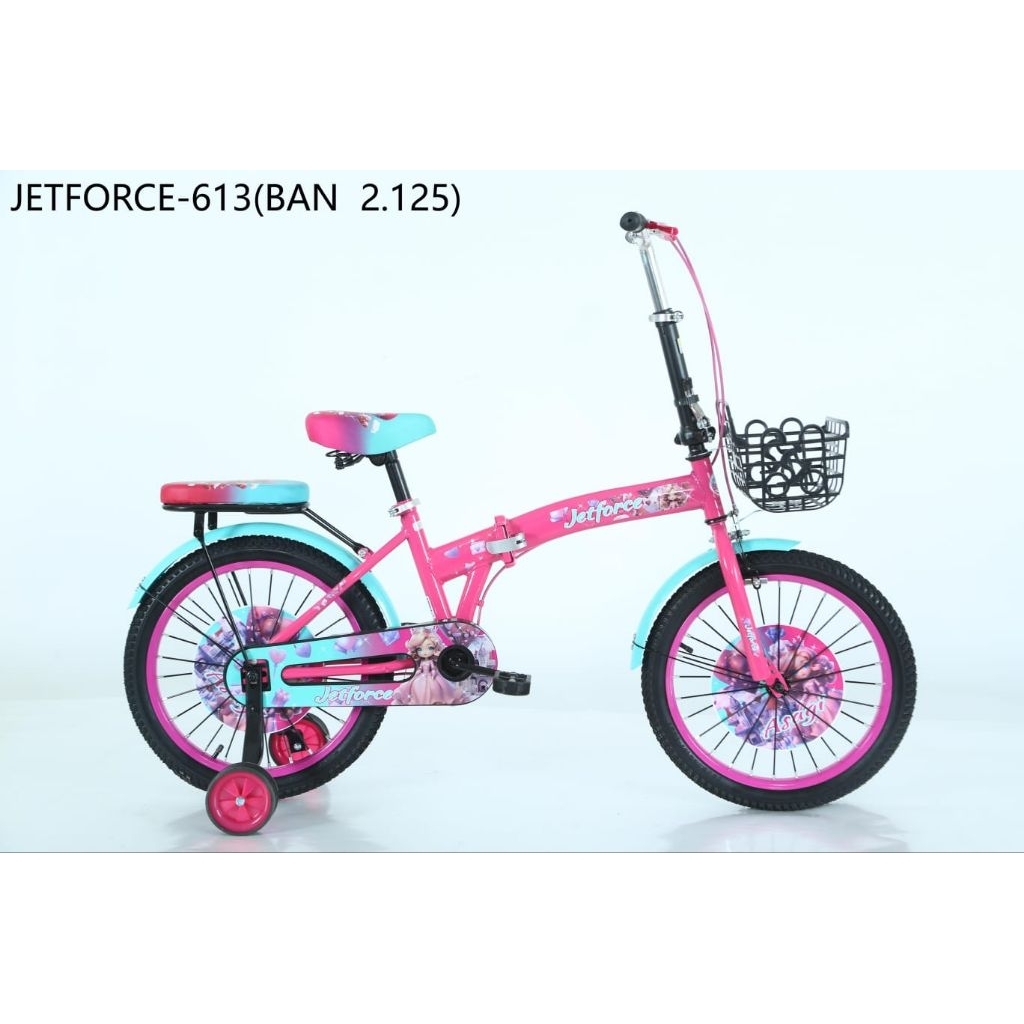 Sepeda lipat anak 16 inch 5 sd 7 tahun dengan roda bantu