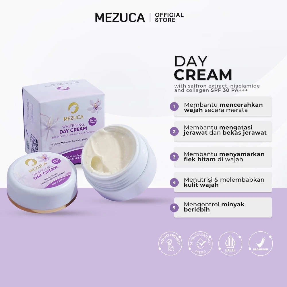 DAY CREAM MEZUCA CREAM PAGI UNTUK MENCERAHKAN MEMUTIHKAN FLEK WAJAH
