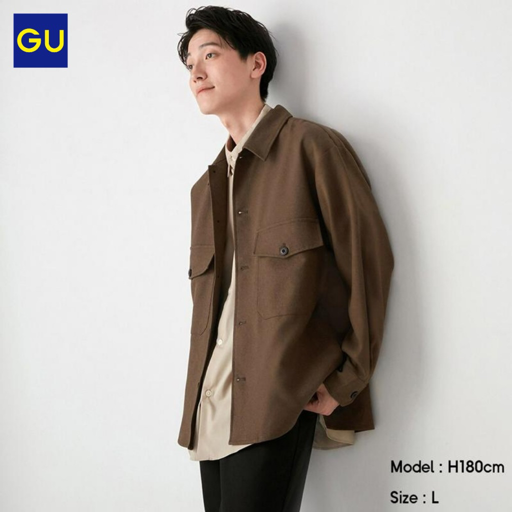 Kemeja Overshirt Outer Gu Uniqlo Coklat