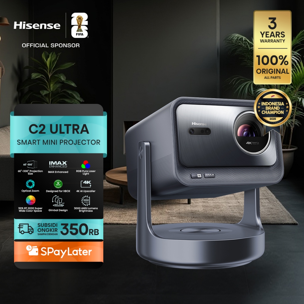 Hisense TV C2-ULTRA Trichromal Proyektor Max 300 inch IMAX Enhanced RGB Pure Laser Light Optical Zoo