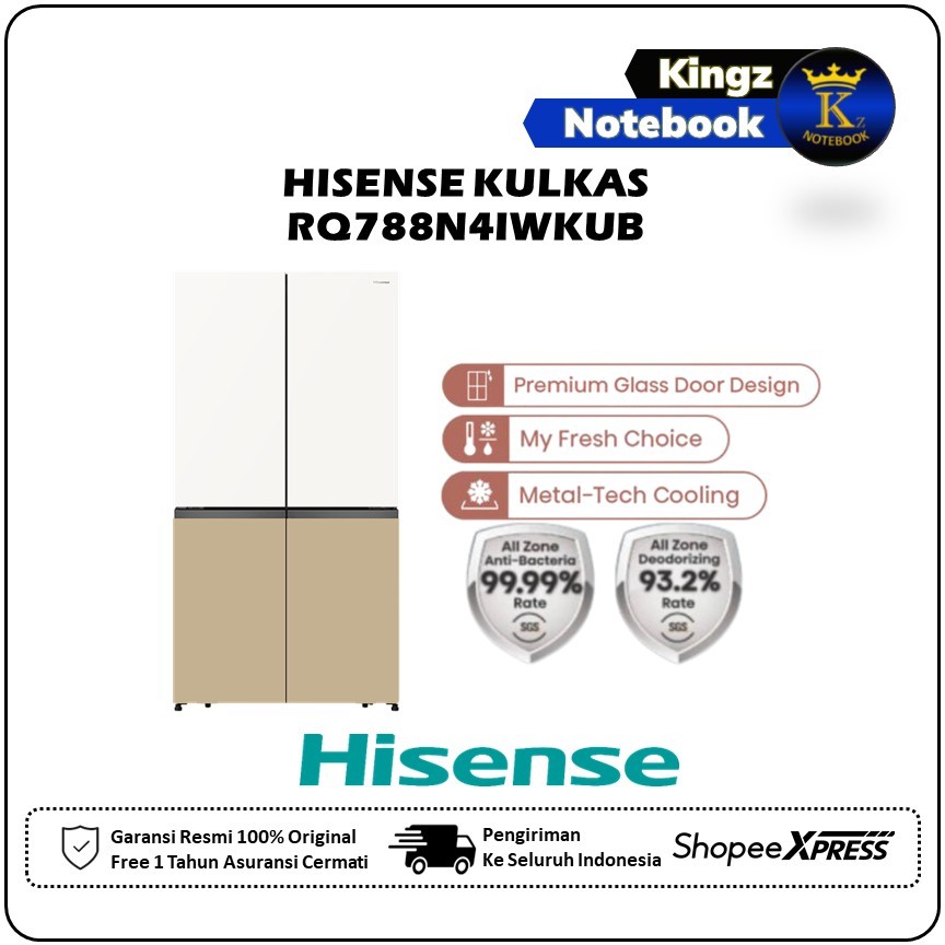 KULKAS 4 PINTU HISENSE 670L INVERTER RQ-788N4IWKUB