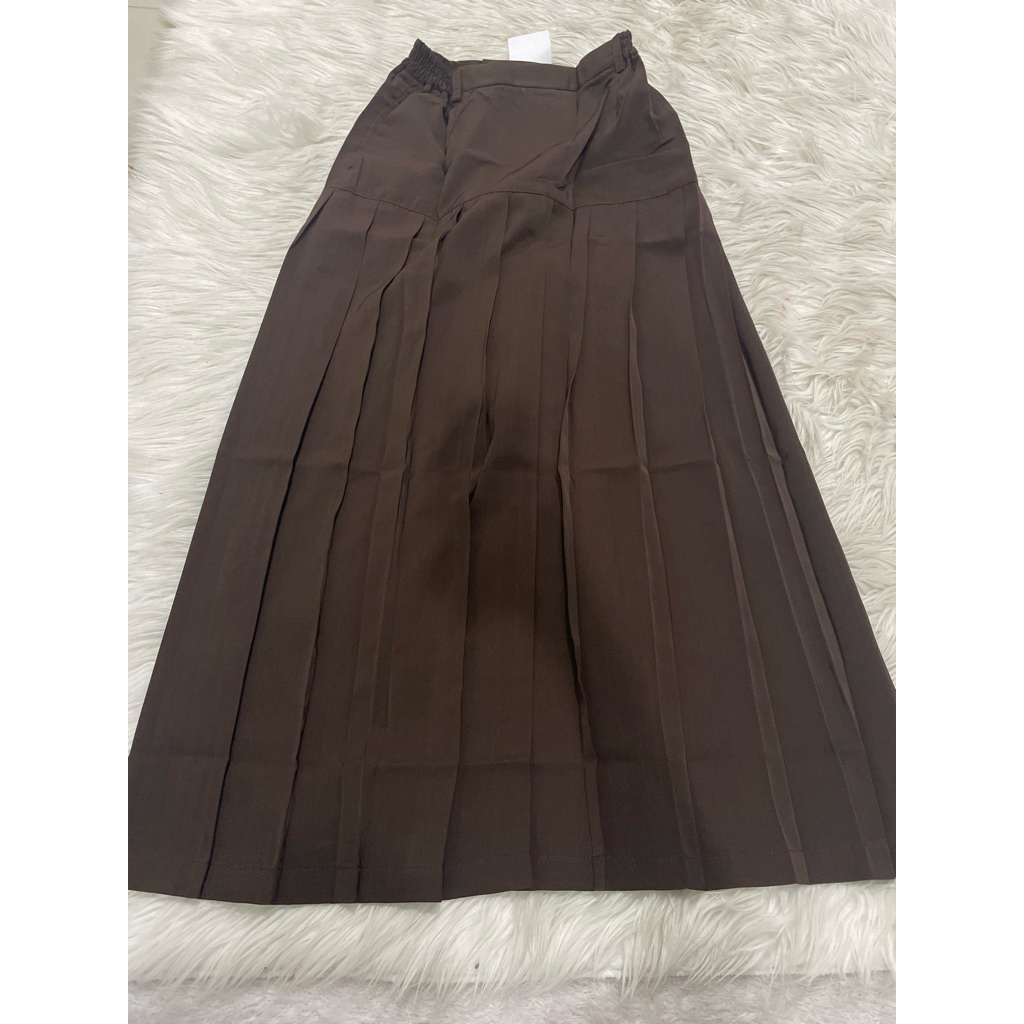 (Obral 1133) Rok rimpel pramuka panjang SMP/SMA bahan licin