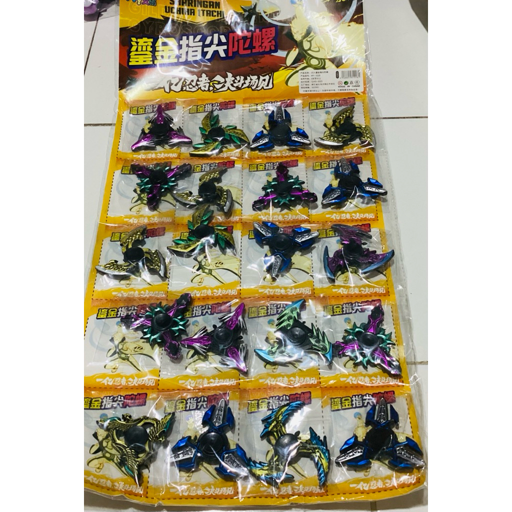 spinner Naruto isi 20pcs,mainan spinner Naruto,Spinner robot finger top metalik 16pcs