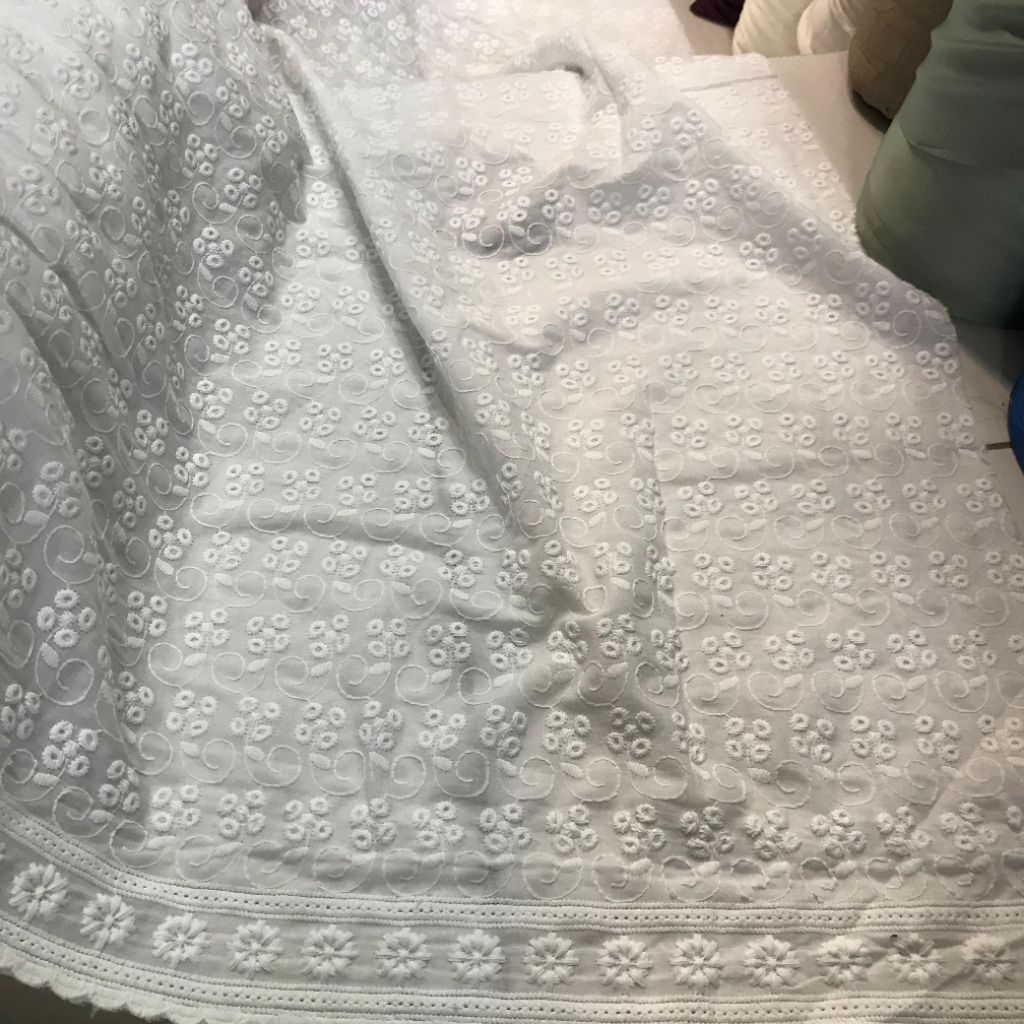 Kain bordir - kain katun bordir - katun bordir bolong - kain katun bordir import