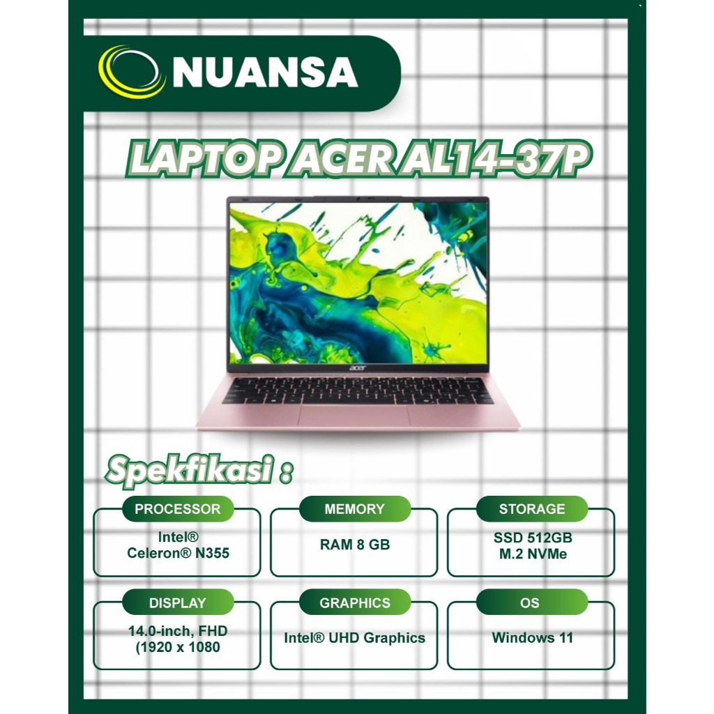LAPTOP ACER AL14-31P (N100/8GB/256GB/14IPSWUXGA) – Nuansa Samarinda