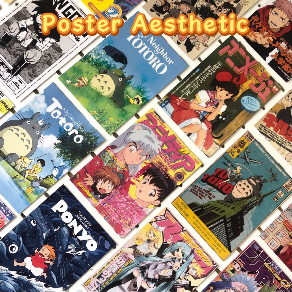 Poster Aesthetic A6, Hiasan Dinding, Poster Anime, Majalah Dekorasi, Poster Japanese Vibes