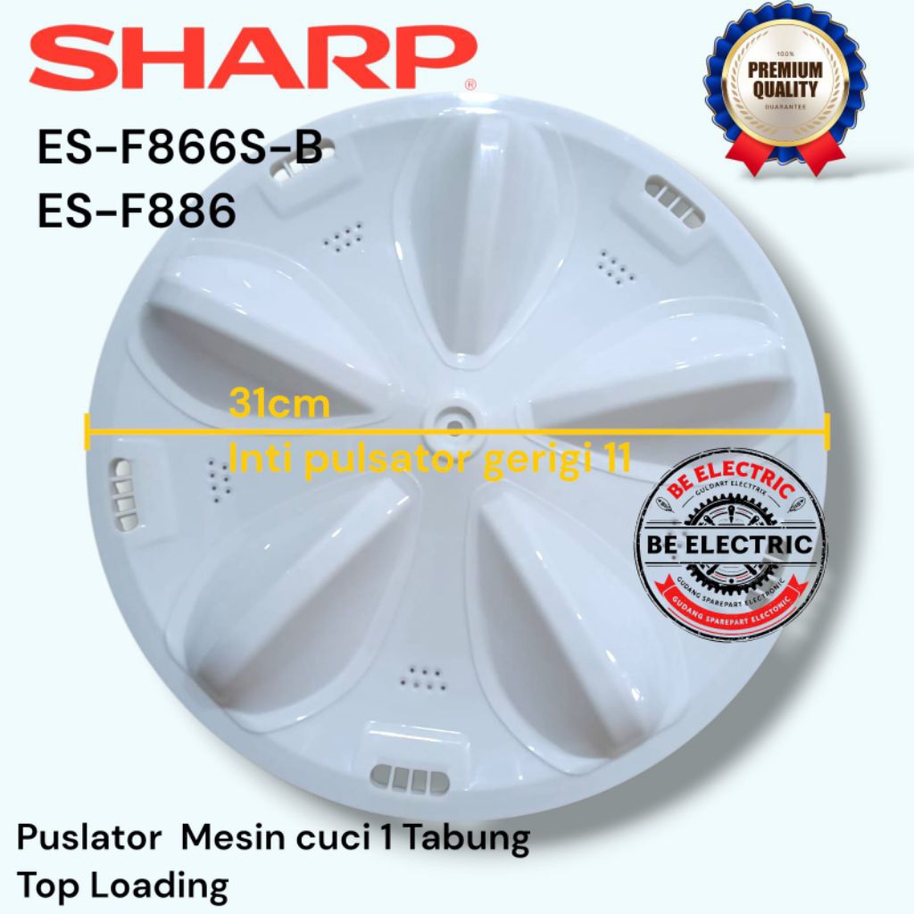 PULSATOR PUTARAN MESIN CUCI SHARP 1 TABUNG 31CM GERIGI 11 ES-F866s-b Es-F866
