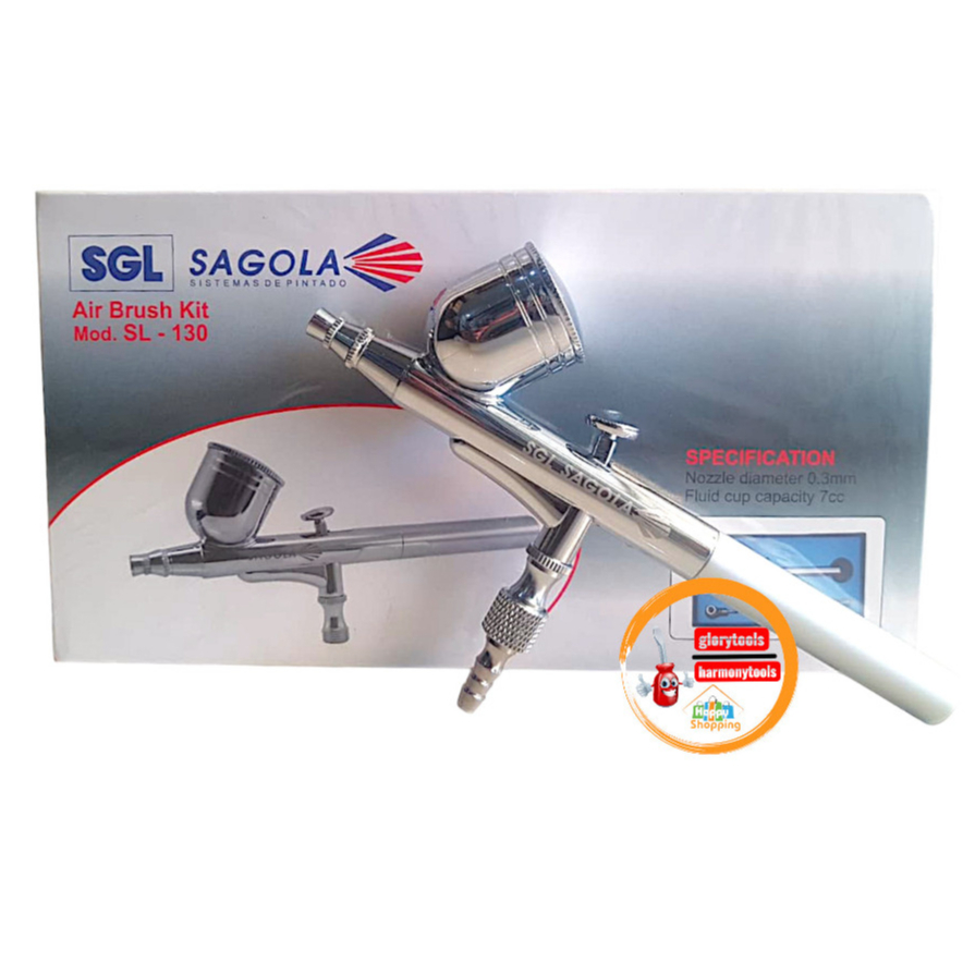 Semprotan Cat Kompresor Low Pressure SL 130 - Air Brush Kit SL 130 Sagola - Spray Gun Air Brush Pen 