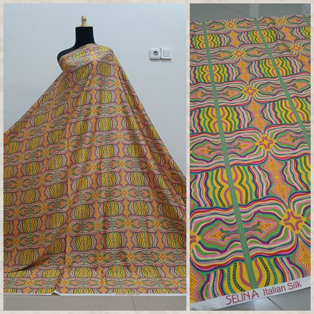 2,7 meter kain Italian silk motif