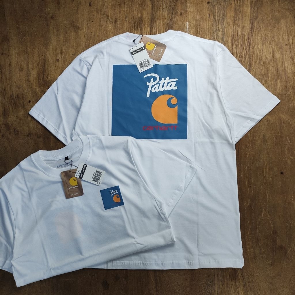 KAOS OVERSIZE CARHARTT COLABORATION X PATTA SKATEBOARDING SERIES PRINTED WHITE TEES BESTSELLER