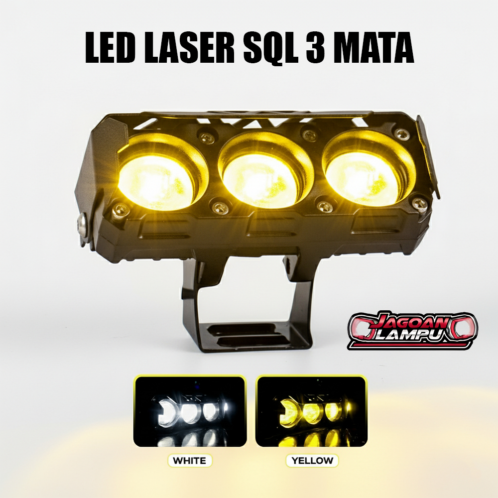 Lampu Tembak LED Laser SQL 3 Mata Swangmak – Lampu Sorot Motor Super Fokus Terang