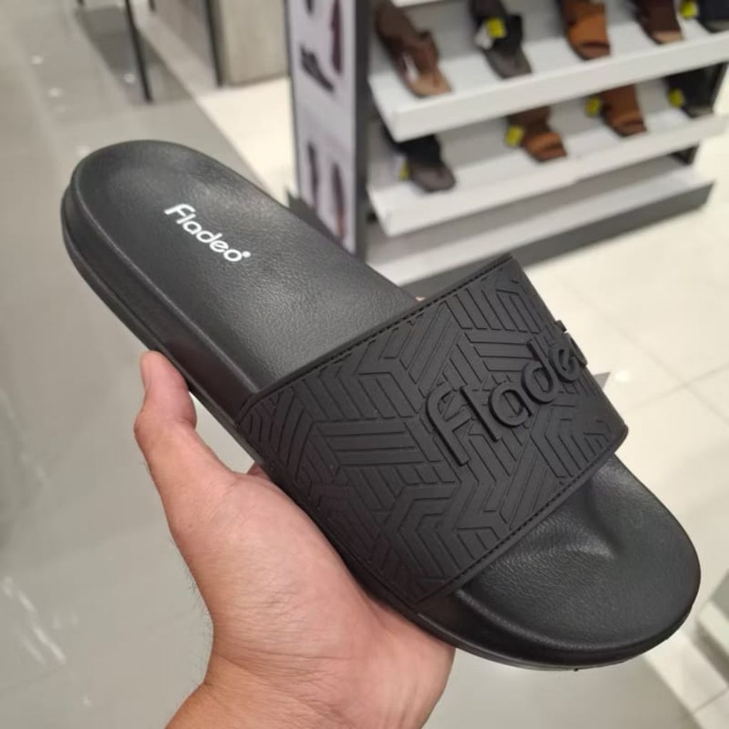 Sandal Fladeo Emboss Logo Karet Terbaru Sendal Phylon Pria Shoes