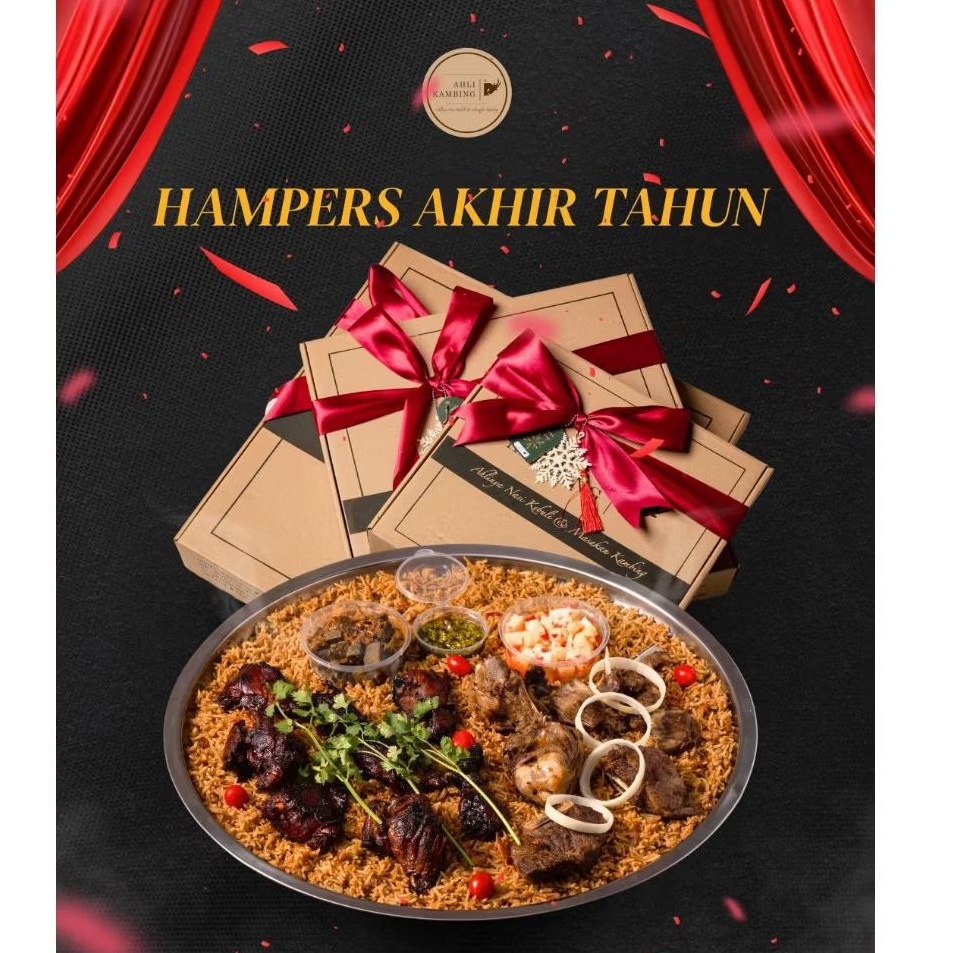 Hampers Akhir Tahun Nasi Kebuli/Mandhi Lauk Mix Kambing Goreng-Ayam Bakar Tampah Spesial