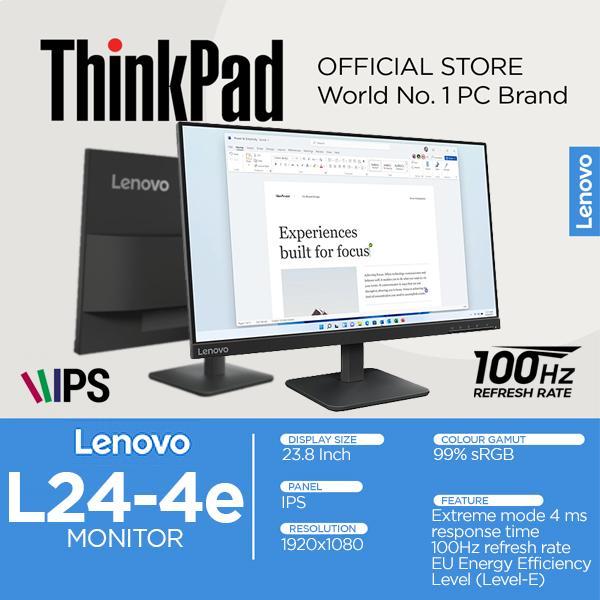 Lenovo L22E-4A Monitor Led 22 Inch IPS 99% sRGB HDMI, VGA - Monitor 22"