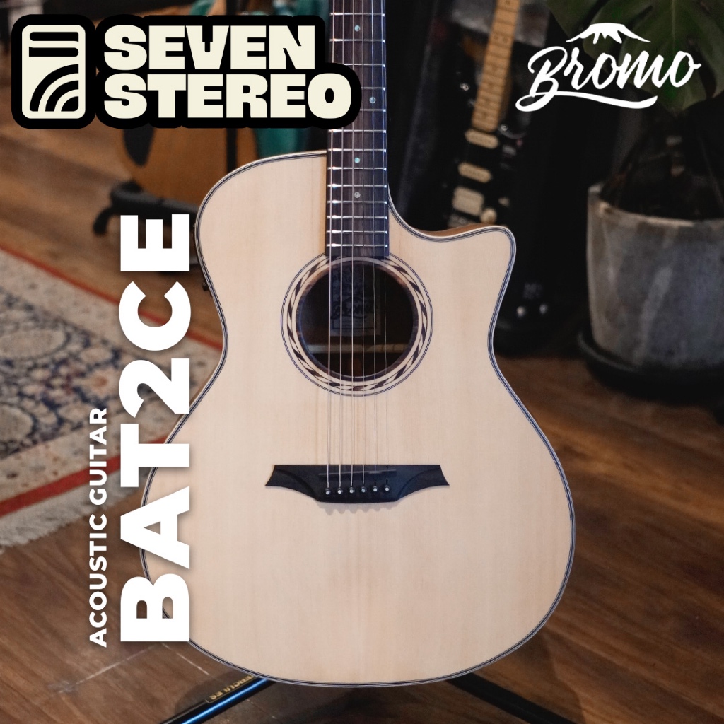 BROMO BAT2CE Solid Top Acoustic Electric Guitar