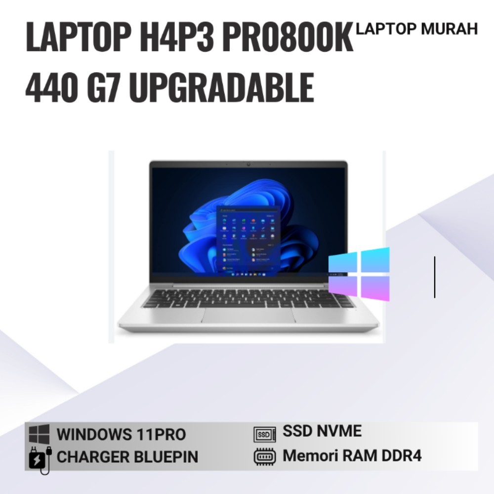 LAPTOP SEKEN PREMIUM HARGA MURAH HP PROBOOK 440 G7 INTEL CORE I5 GEN 10 RAM 16 GB SSD 256 GB FHD KEY