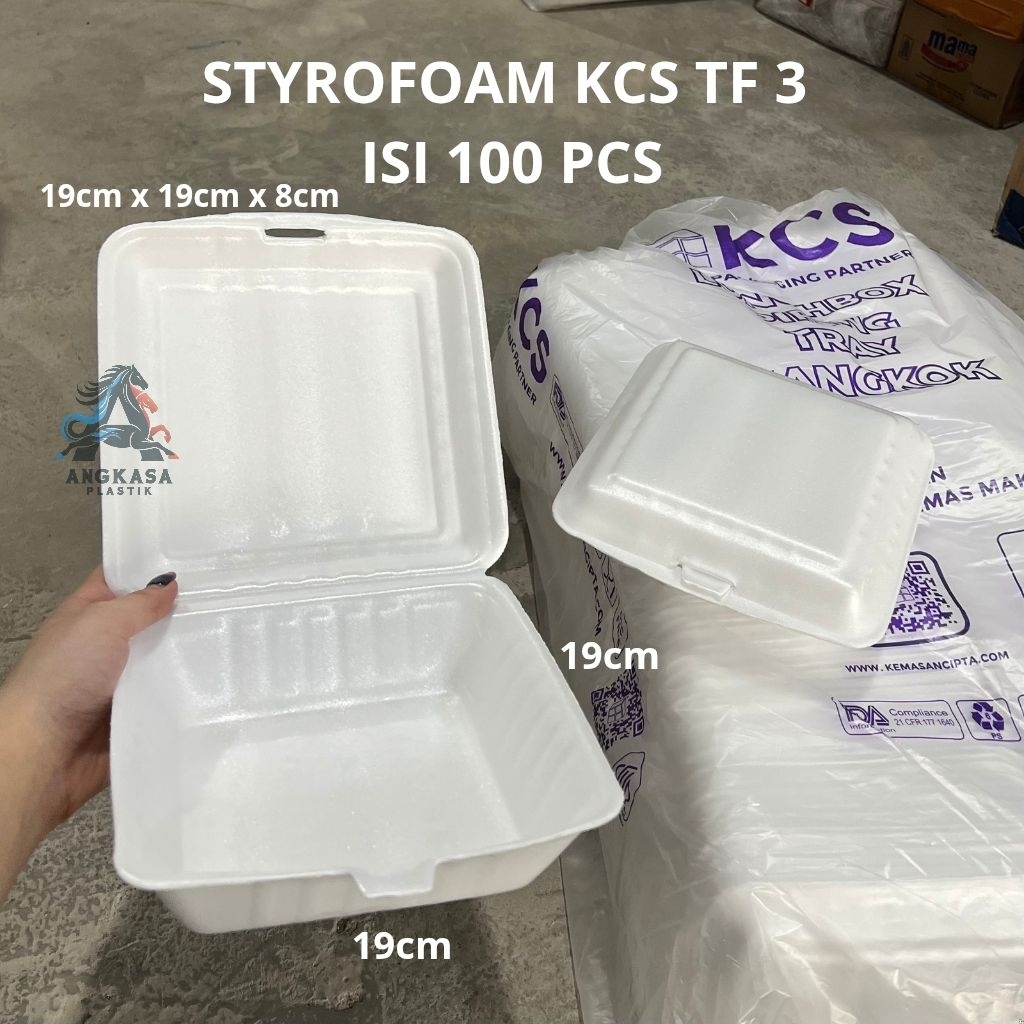 MURAH kotak makan sterofoam besar MERK KCS / sterofoam nasi tebal / styrofoam bubur / kotak nasi / b