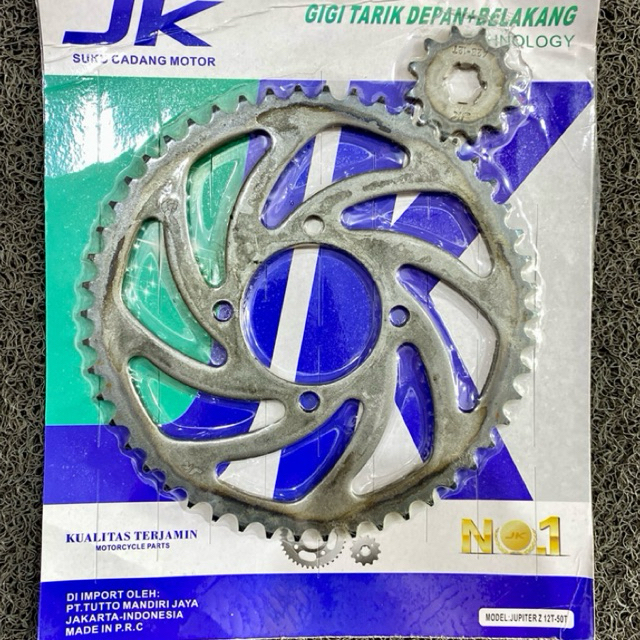 GEAR GIR PRESS JUPITER Z GIR SET DEPAN BELAKANG 12T/50T JK